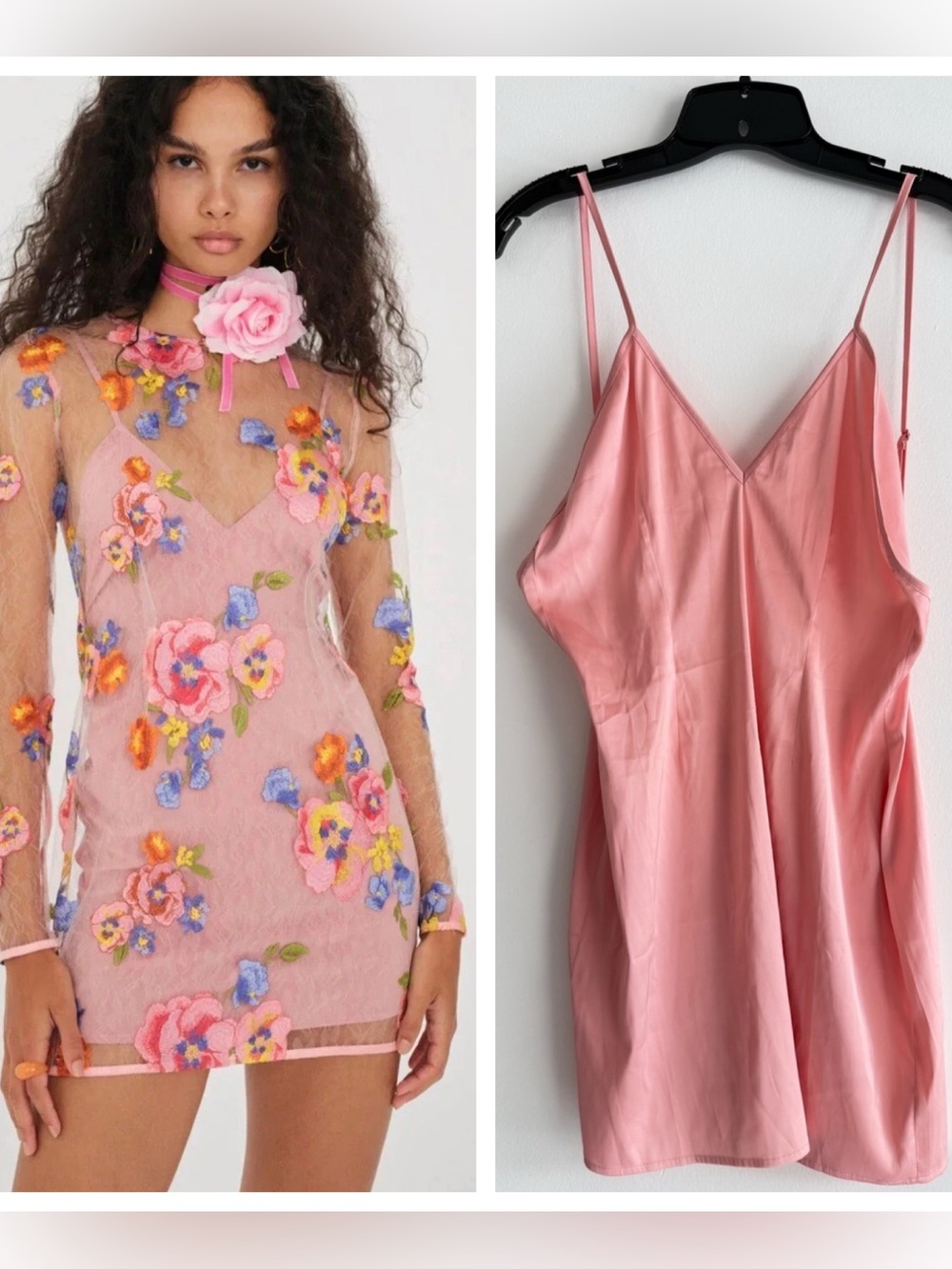 FOR LOVE & LEMONS Percy Mini Dress Pink Slip LINING ONLY Size Medium 8958
